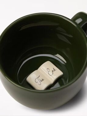 Indigo Olive Green Ceramic Peekaboo  Mug Book